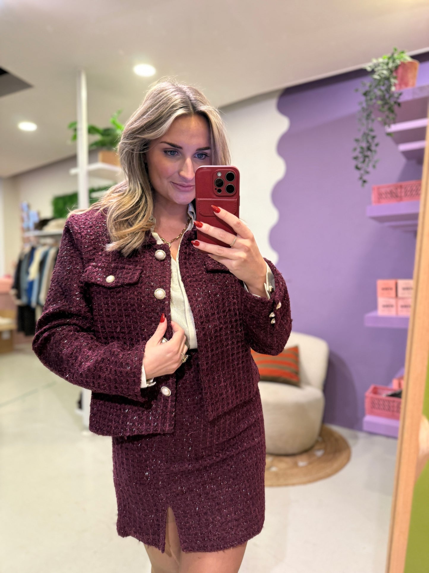 Jacket wiske bordeux rood