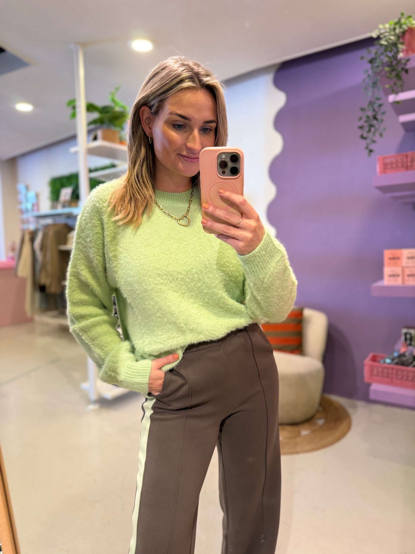 Islene knit sweater matcha green