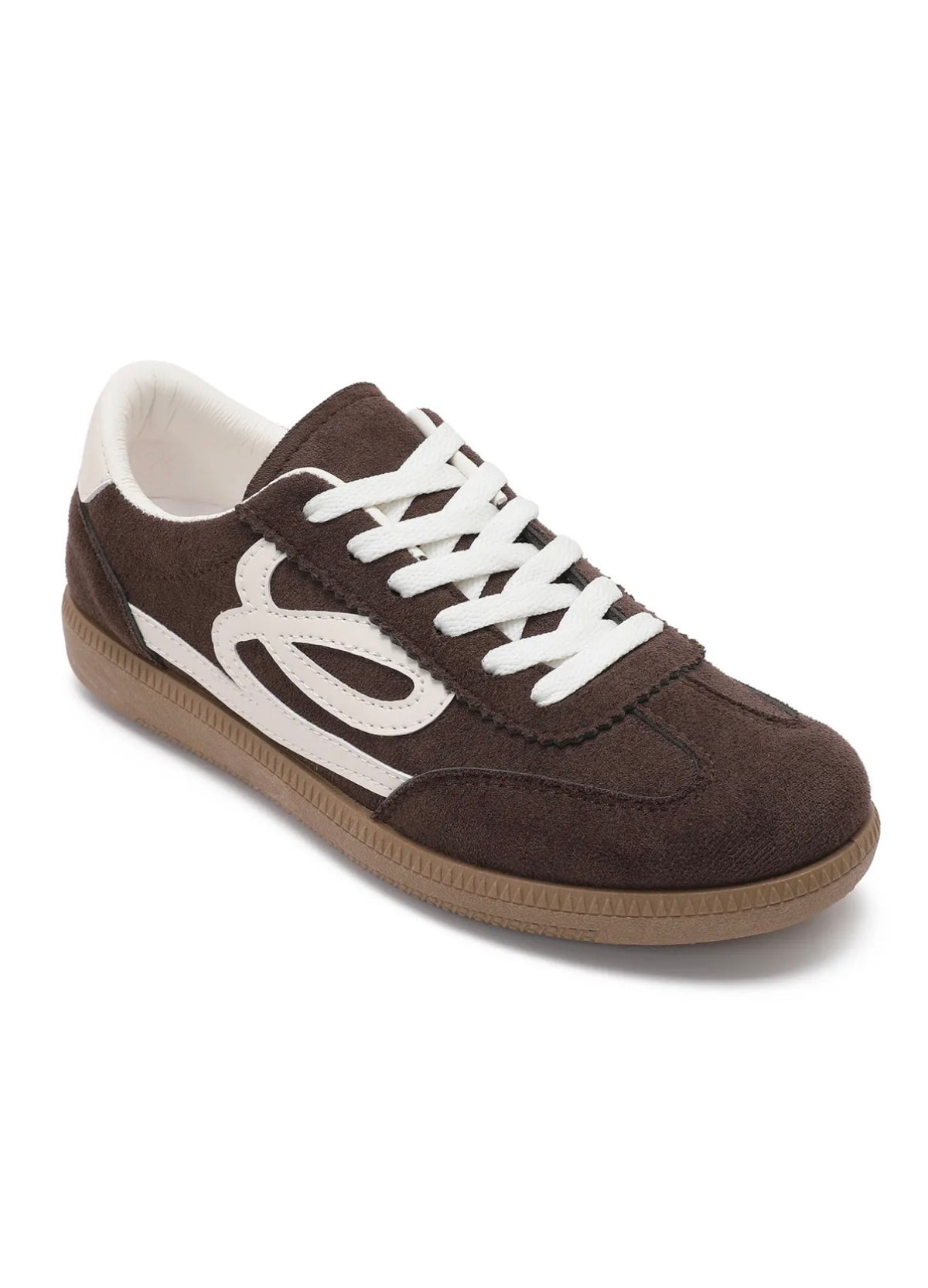 Bruine sneaker suede look