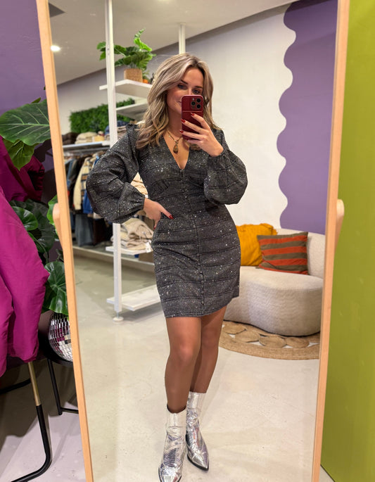 Empire dress black glitter