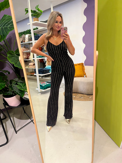 Jumpsuit lurex regenboog glitter