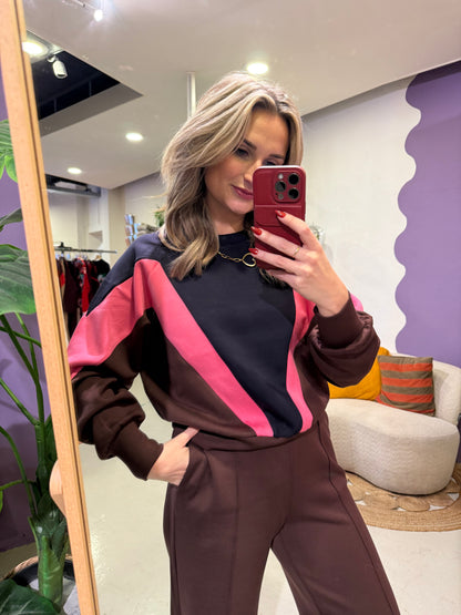 Raya sweater midnight blue/rum raisan