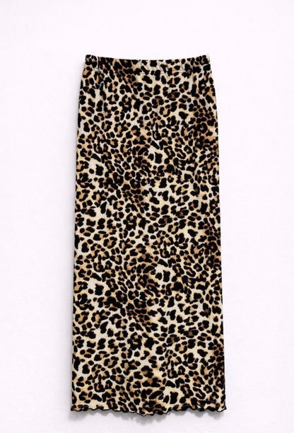 Leopard midi rok