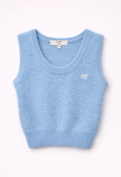 Blue knit top