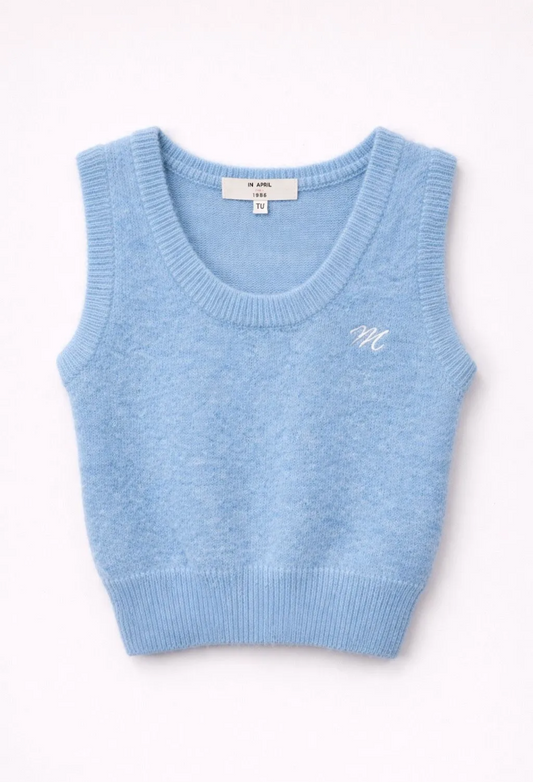 Blue knit top