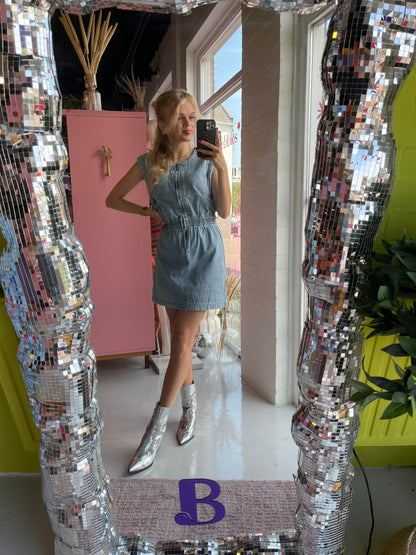 Denim dress kort