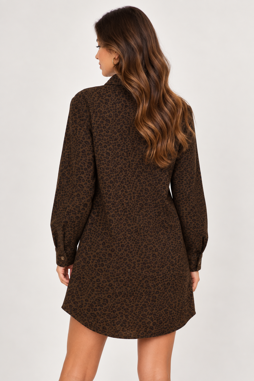 Leopard denim dress brown