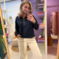 Trui met rits milano navy