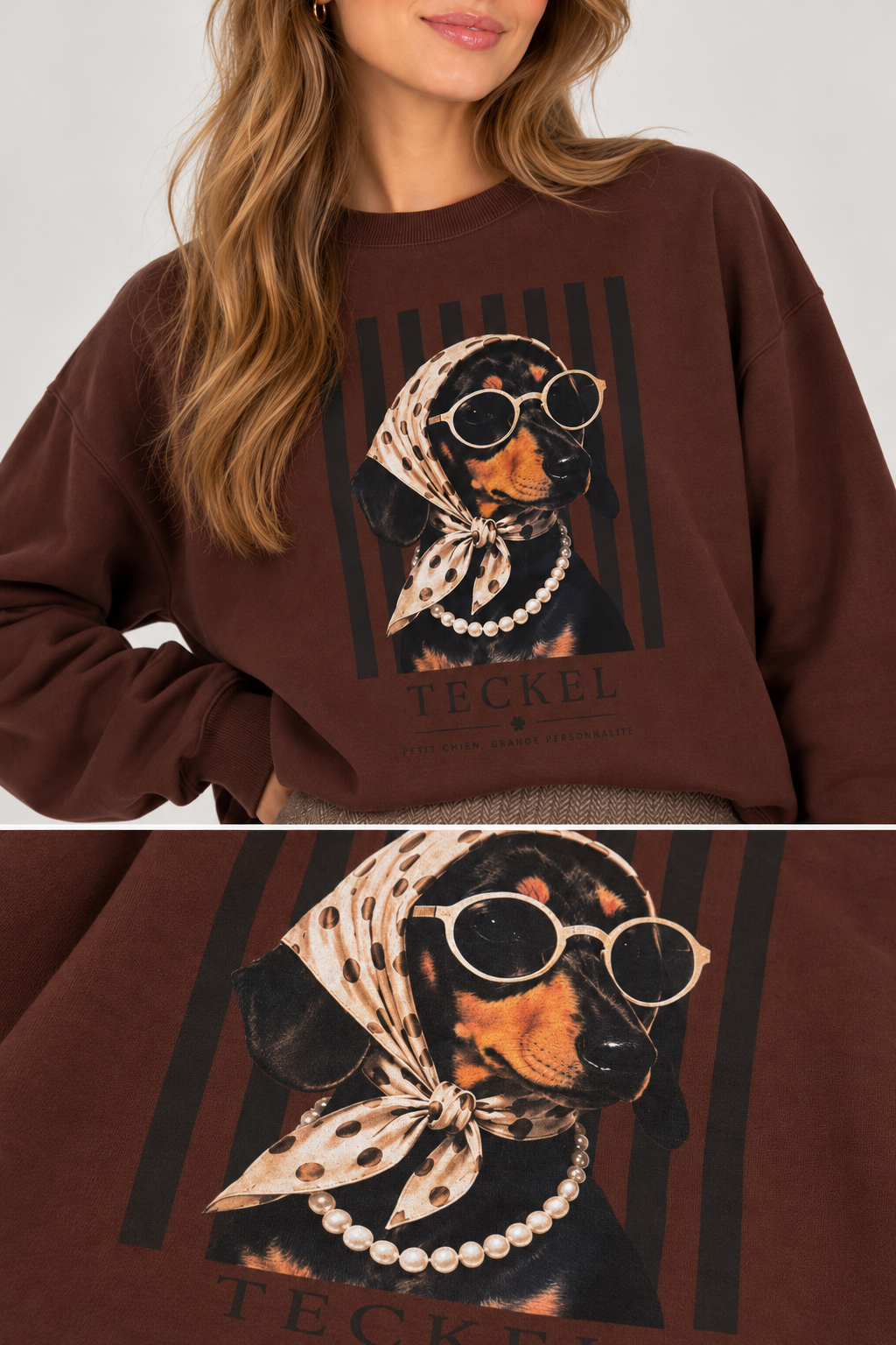 Teckel sweater bruin