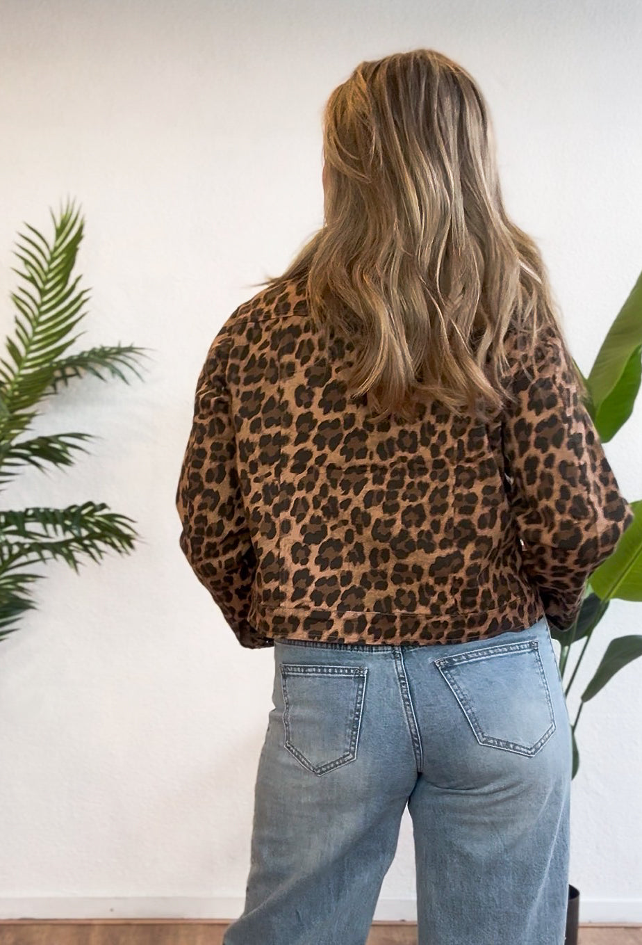 Leopard jeans jack