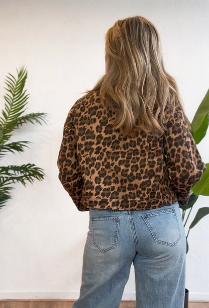 Leopard jeans jack