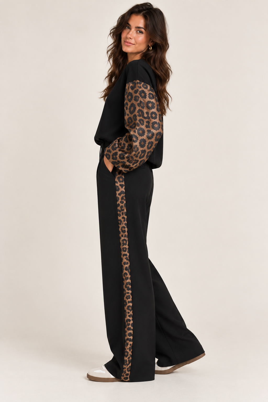 Liana sweater black/light camel