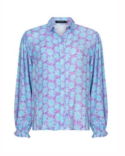 Blouse Alyssa turquoise flower