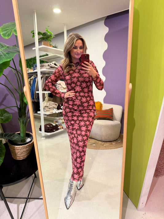 Dress lauren brown flower