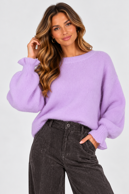 Caia knit sweater purple rose