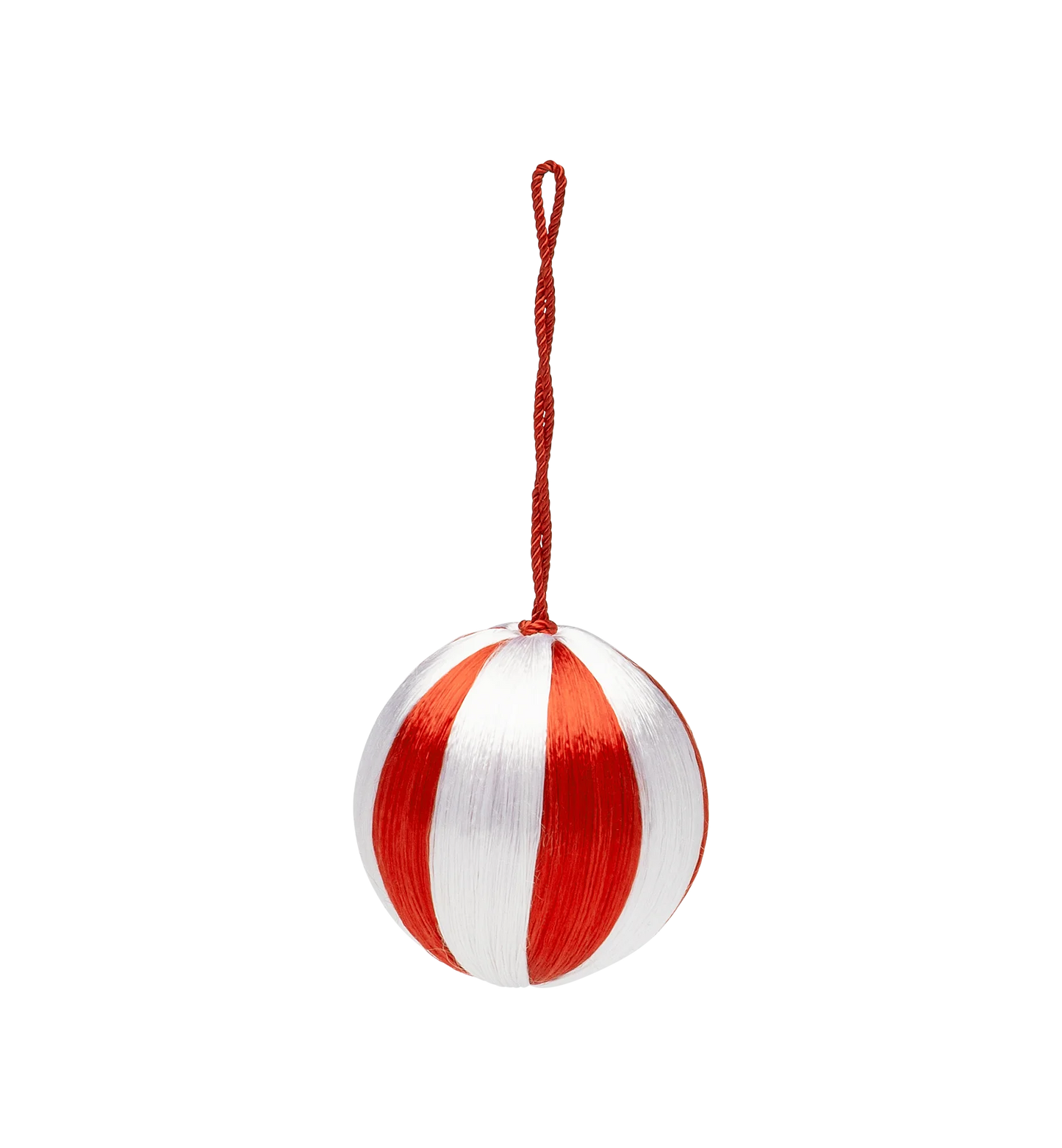 Small Corded red and white Stripe Ornament PER STUK