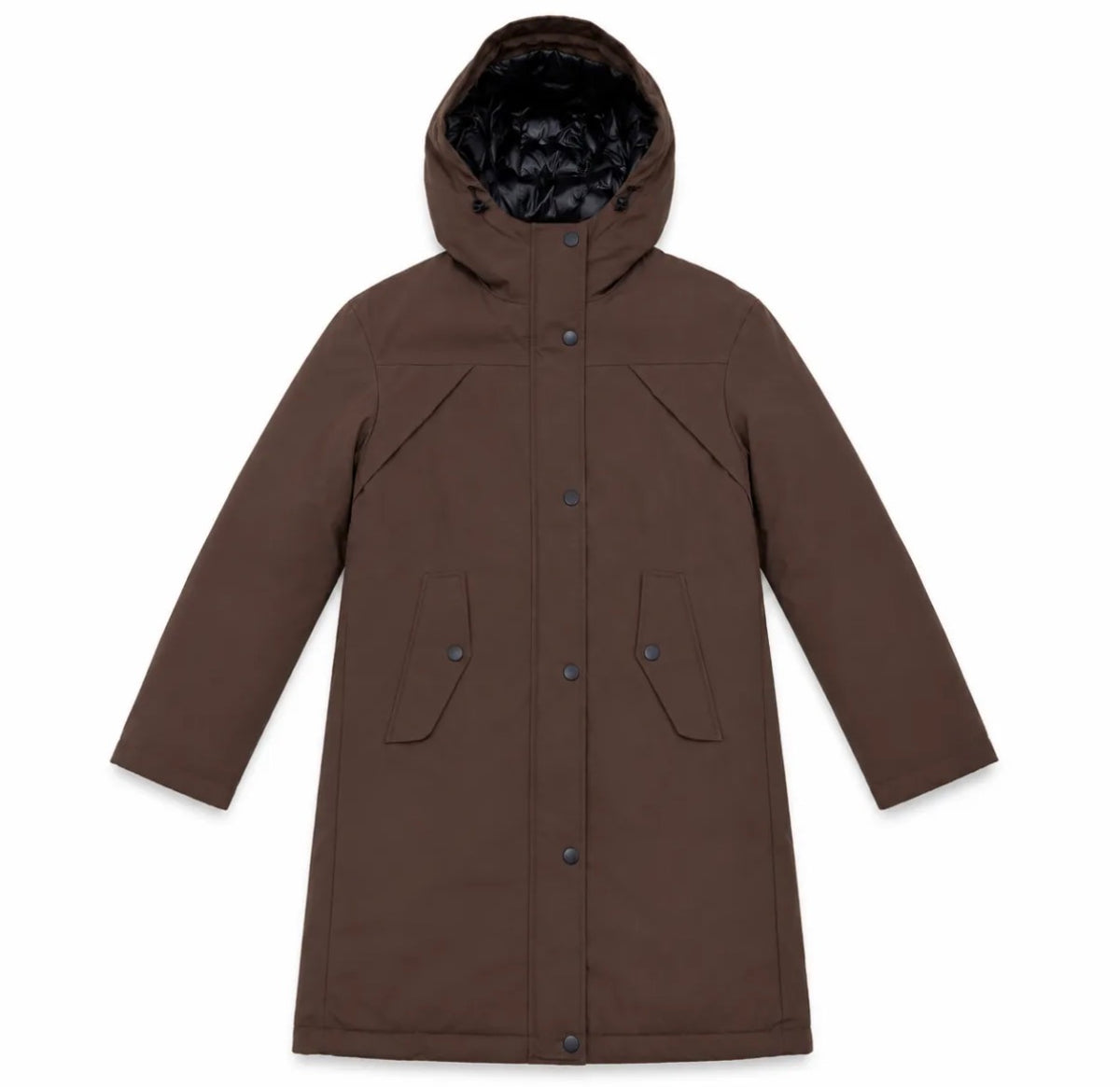 Bruine parka winterjas met capuchon
