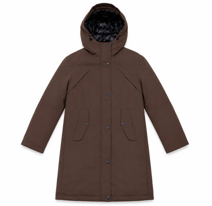 Bruine parka winterjas met capuchon