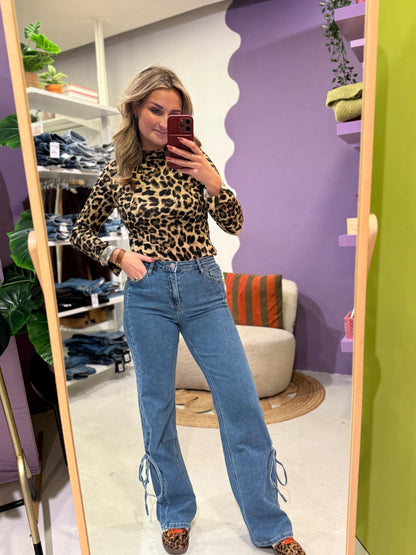 Rechte jeans met strik detail