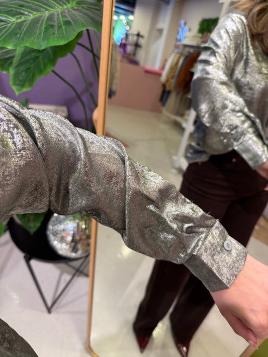 Metallic blouse khaki
