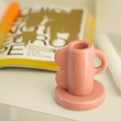 Vintage look kandelaar klein roze