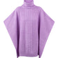 Gebreide Poncho met col lila