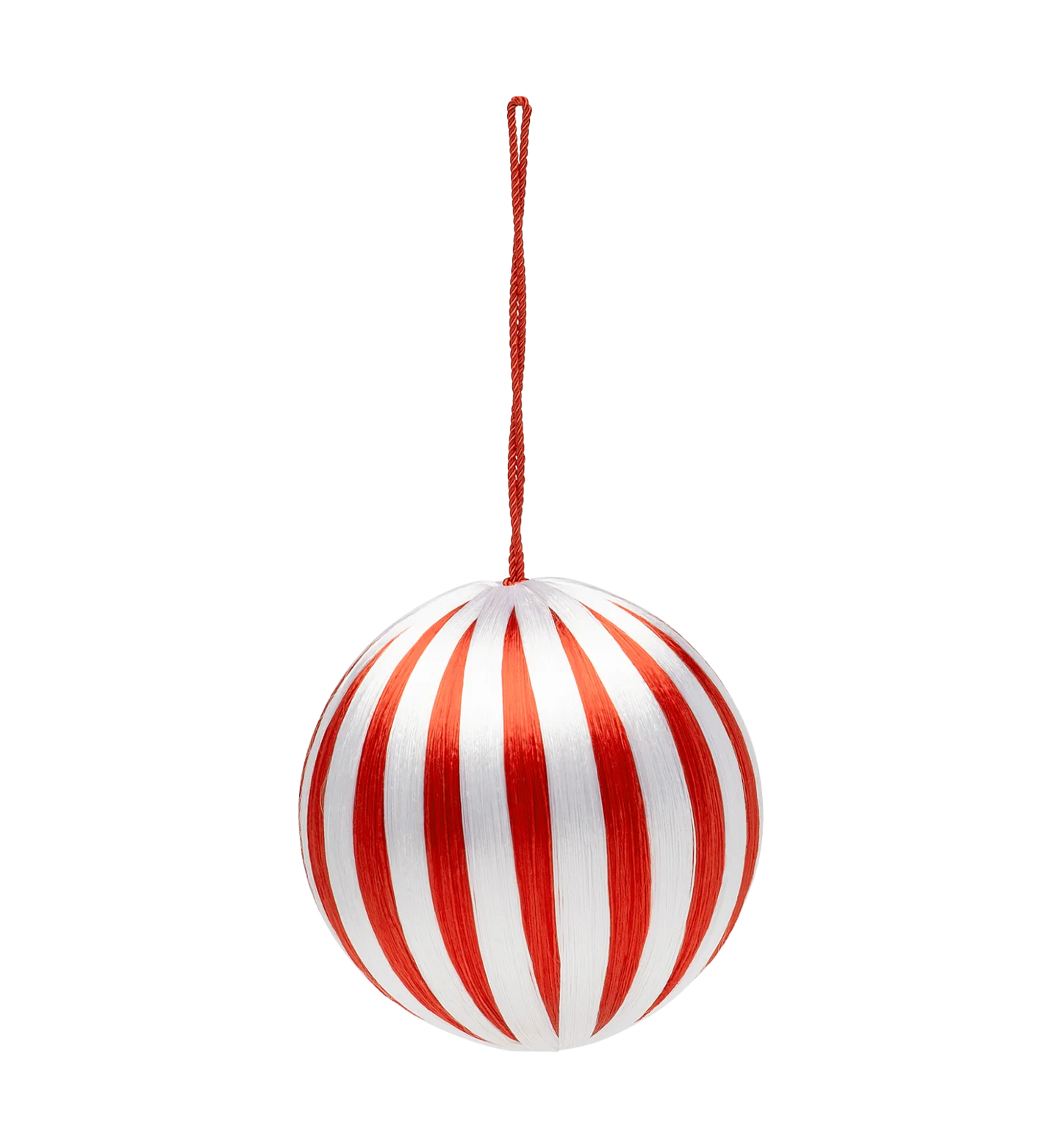 Big Corded Red and White Stripe Ornament PER STUK