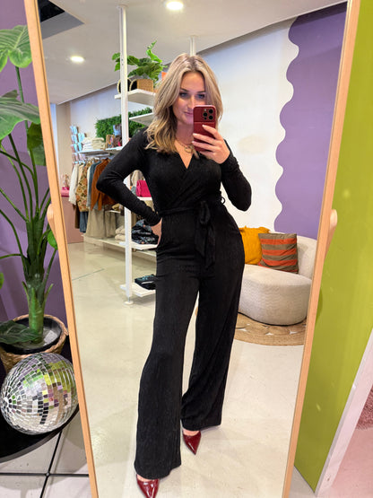 Zwarte glitter jumpsuit