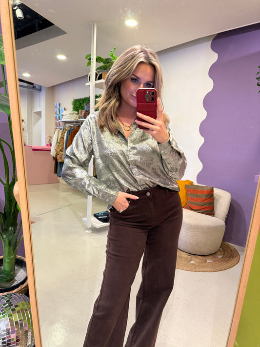 Metallic blouse khaki