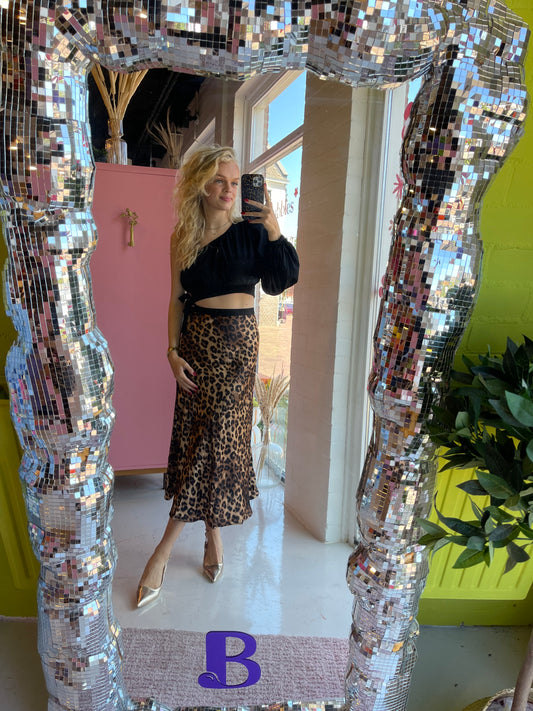 Tijgerprint midi rok