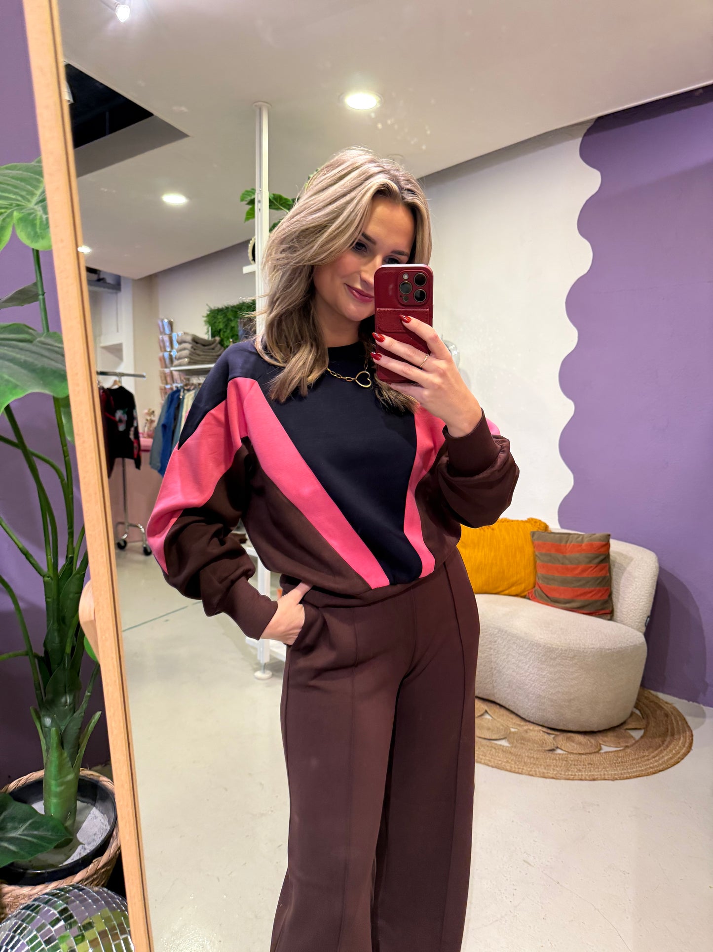 Raya sweater midnight blue/rum raisan