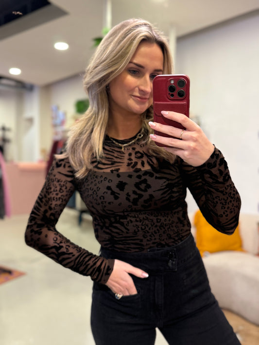 Mesh body leopard bruin