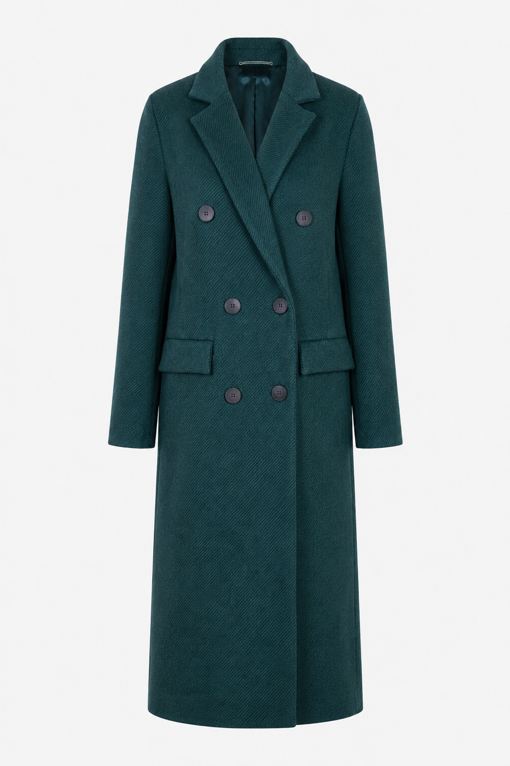 Lange mantel emerald groen