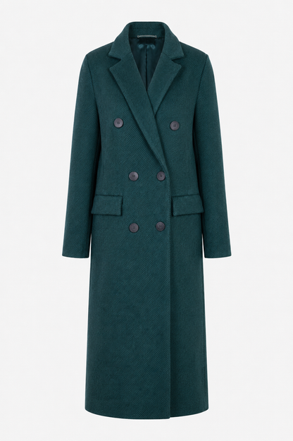Lange mantel emerald groen