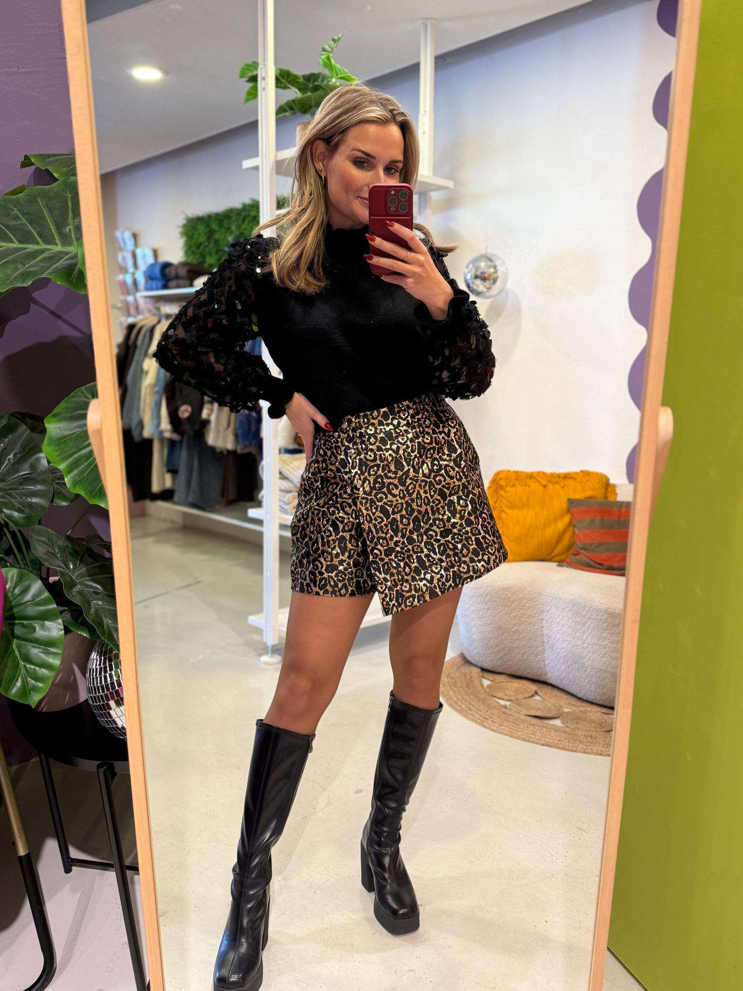 Leopard skort