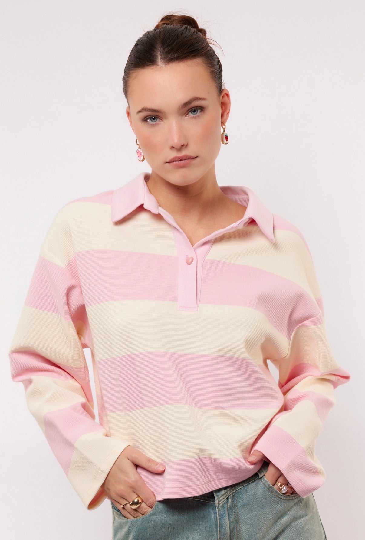 Zeyna sweater soft pink/off white