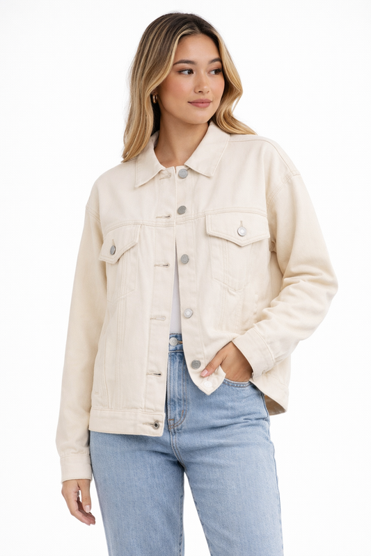 Zandkleurig denim jasje
