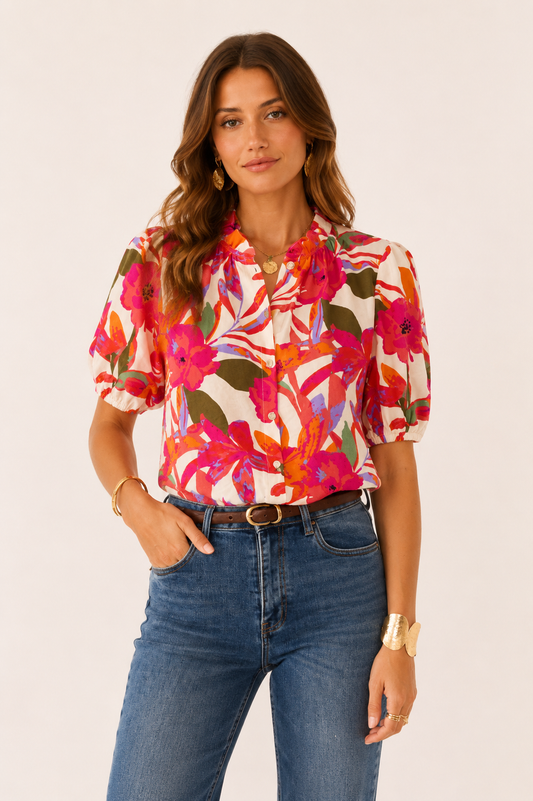 Floral romance blouse