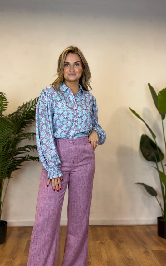 Pants leona purple melange