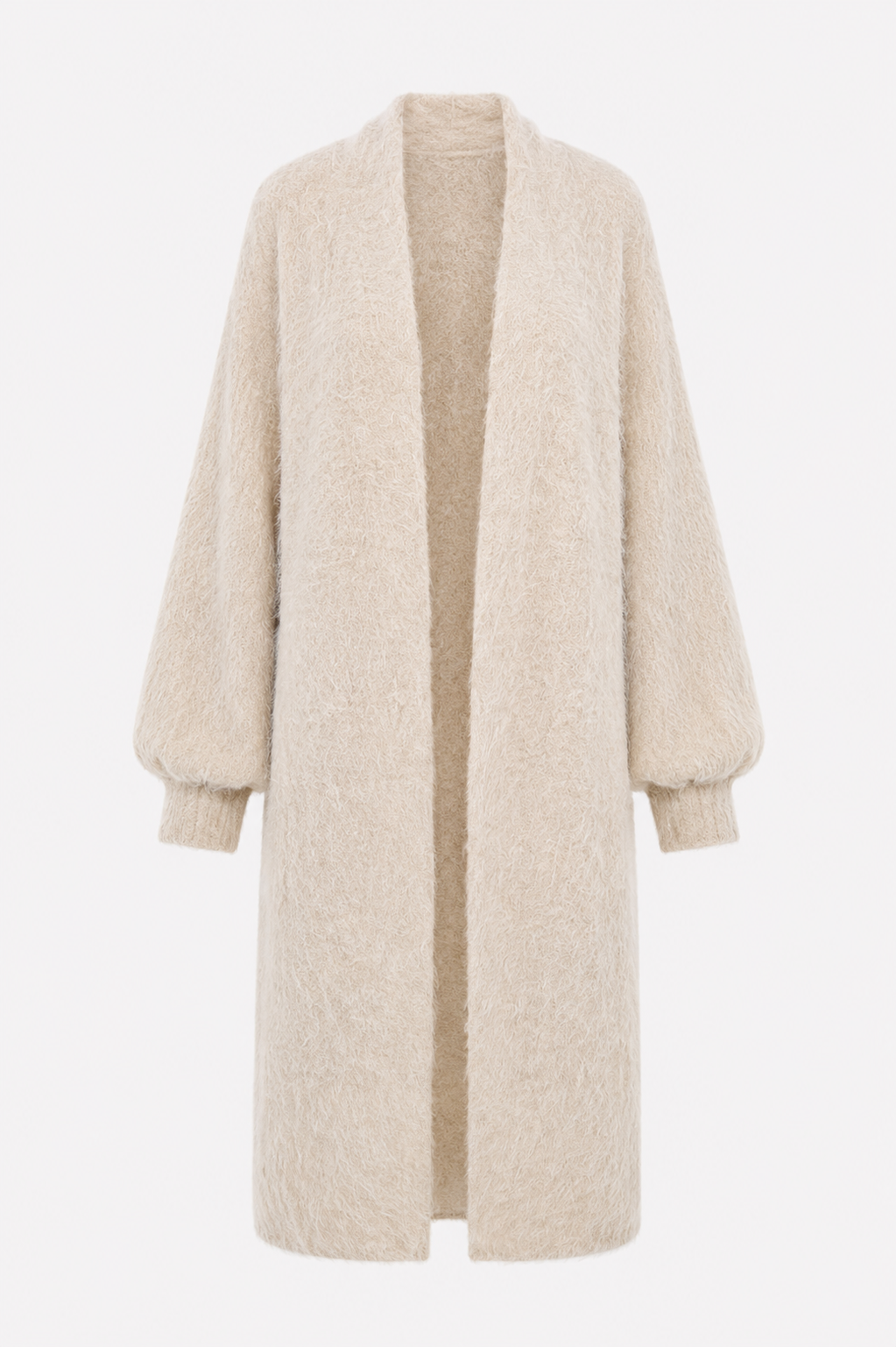Lang fluffy vest beige