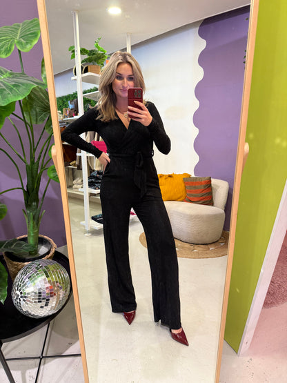 Zwarte glitter jumpsuit