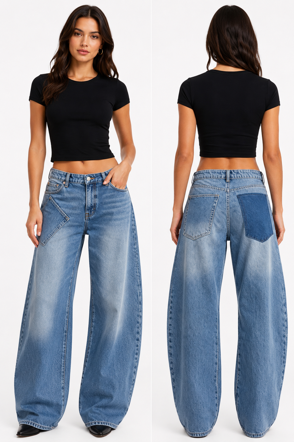 Barrel Jeans – low rise pockets
