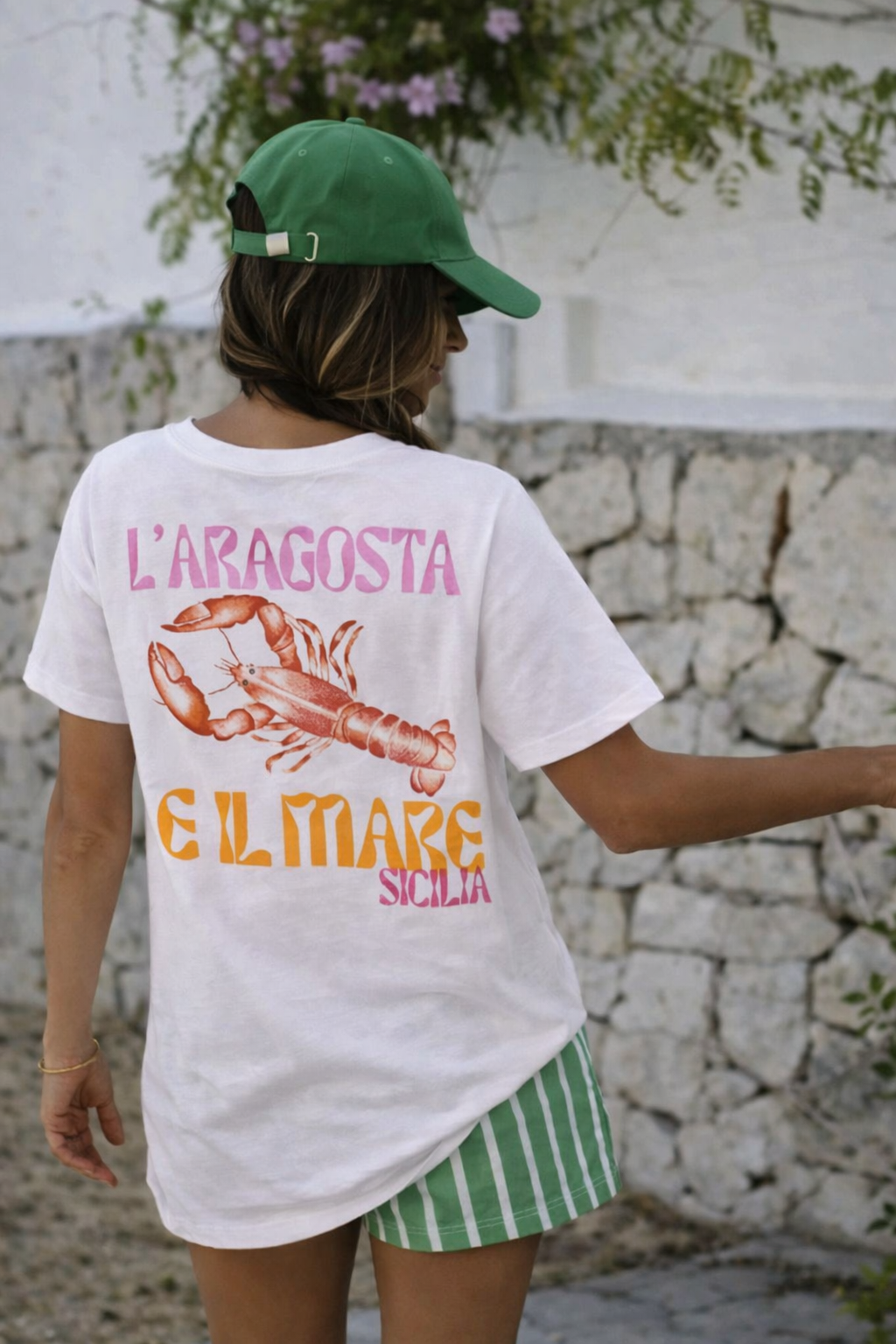 T-shirt lobster backprint white
