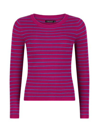 Knitted top Devina - fuchsia purple/blue