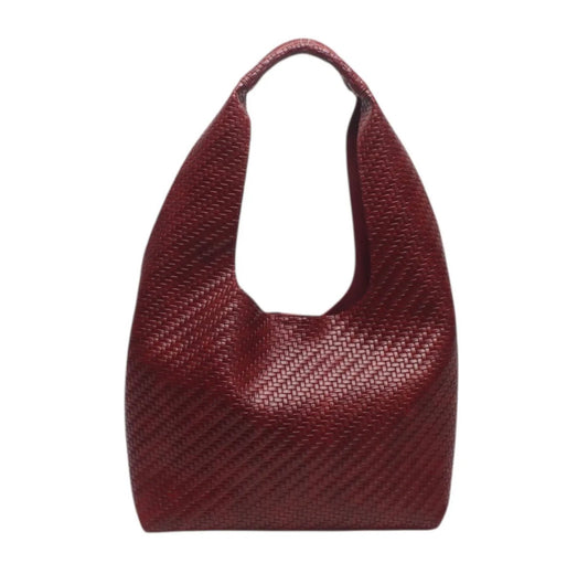 Gevlochten tas bordeaux