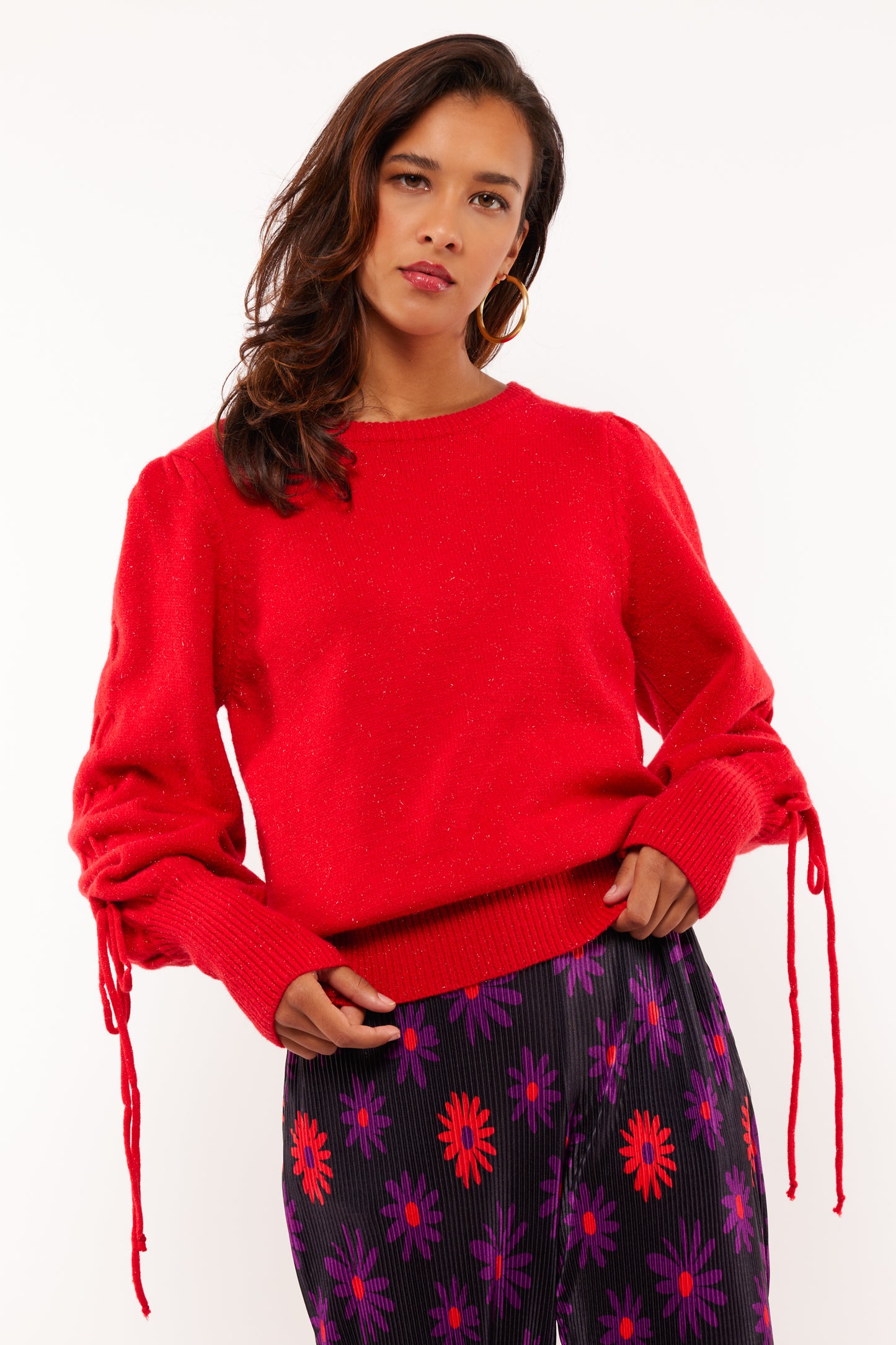 Scottie knit sweater rood