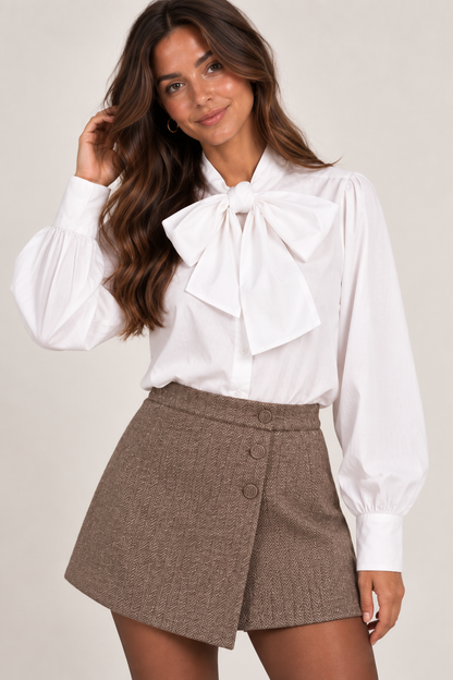 Skort bruin visgraad