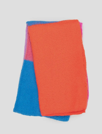 Multicolor sjaal blauw, oranje, roze