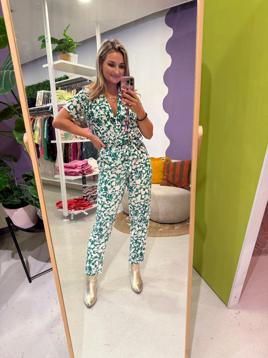 Jumpsuit met print groen