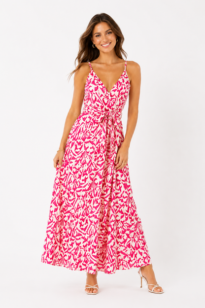 Maxi dress roze print